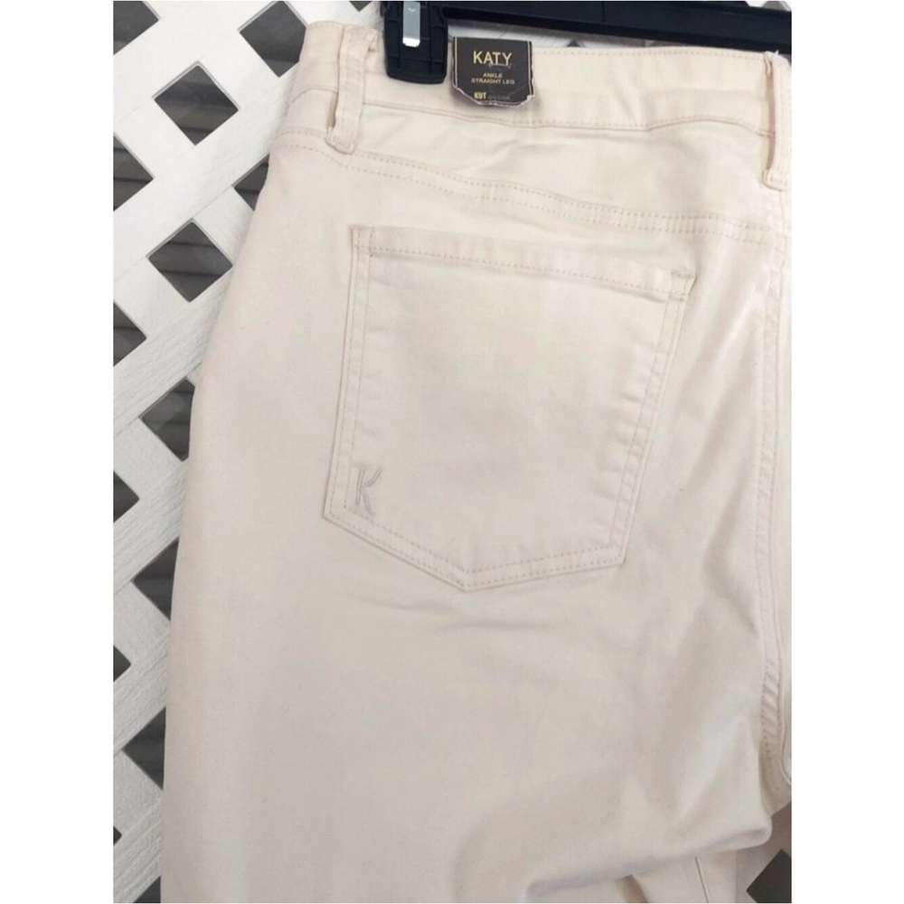 Kut From the Kloth Women Jeans Size 14 Cream Color Katy Ankle Straight Leg New - Picture 5 of 9